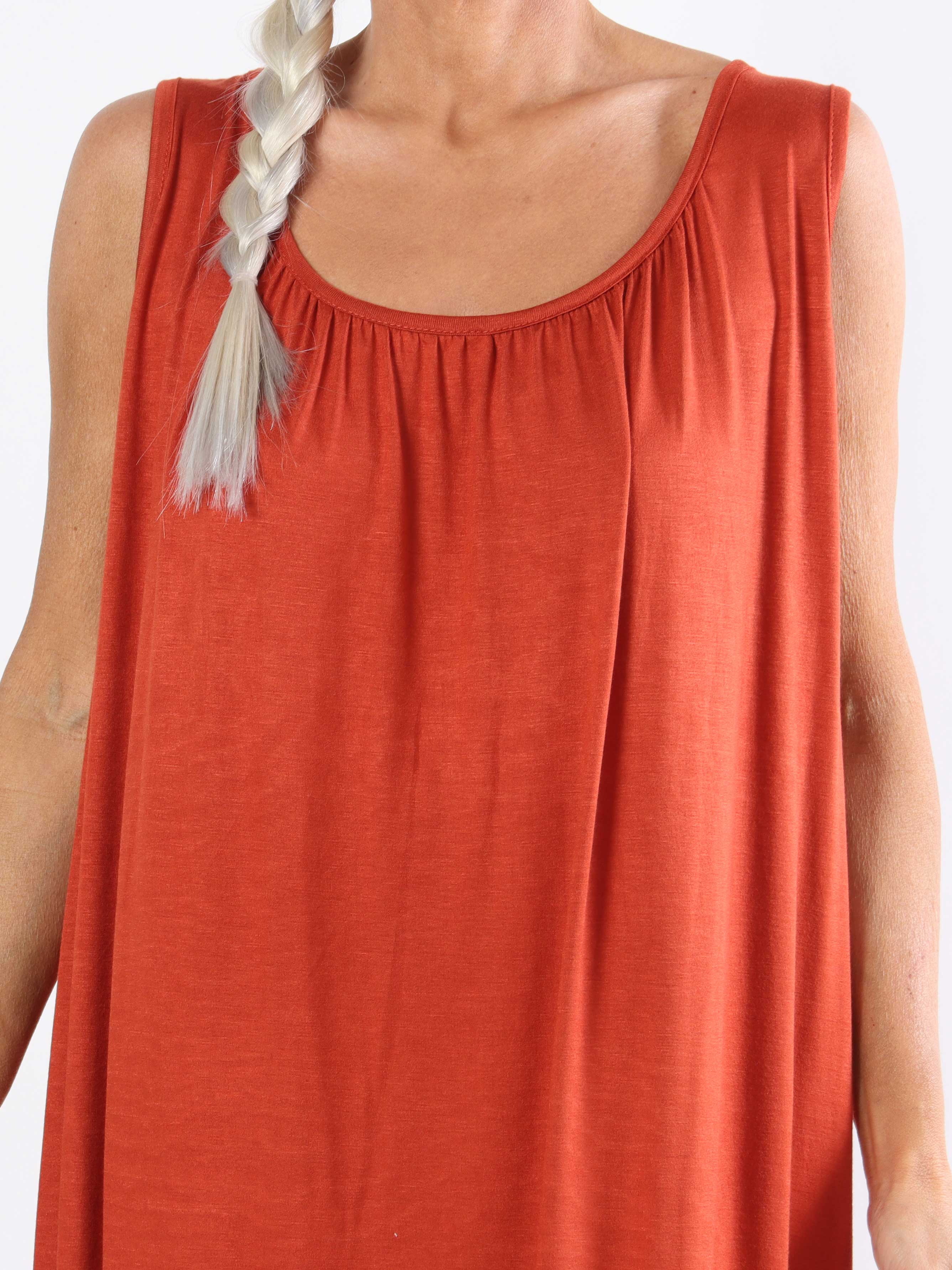 Miracle Sleeveless Dress - Plus size basis kjole i viskose med elastik forneden